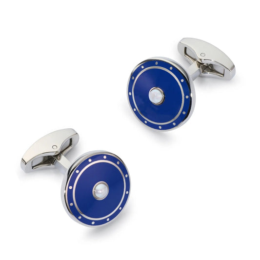 Halo Cufflinks In Imperial Blue by Benson & Clegg