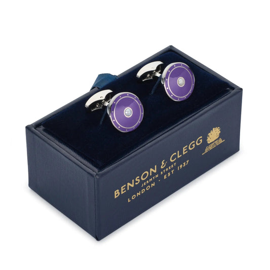 Halo Cufflinks In Royal Purple by Benson & Clegg