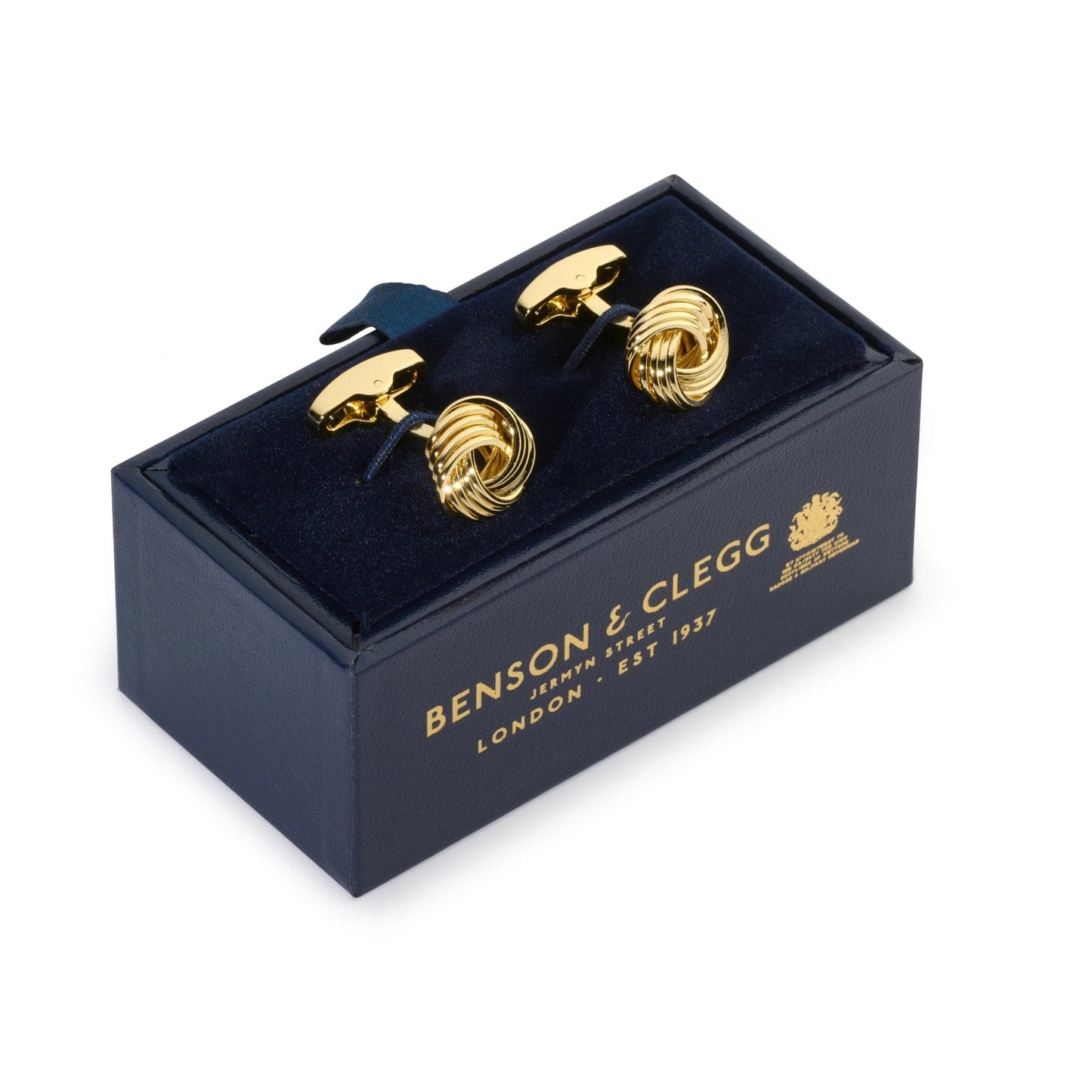 Knot Cufflinks In Gold by Benson & Clegg