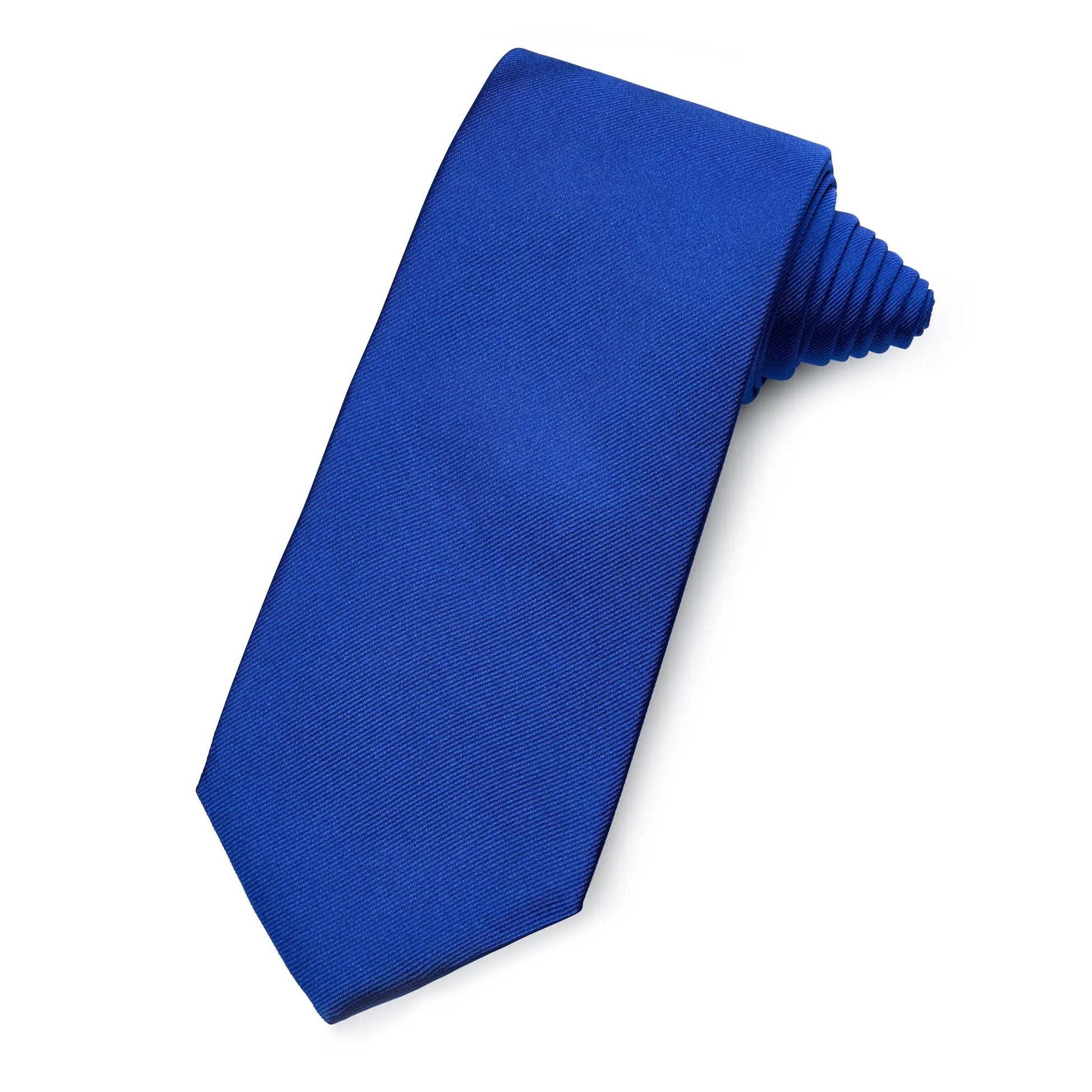 Plain Silk Reppe Tie In Royal Blue by Benson & Clegg