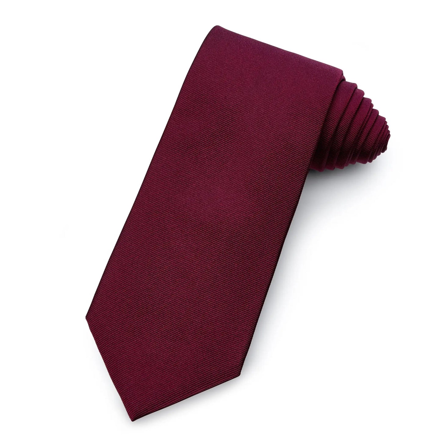 Plain Silk Reppe Tie In Vintage Burgundy by Benson & Clegg