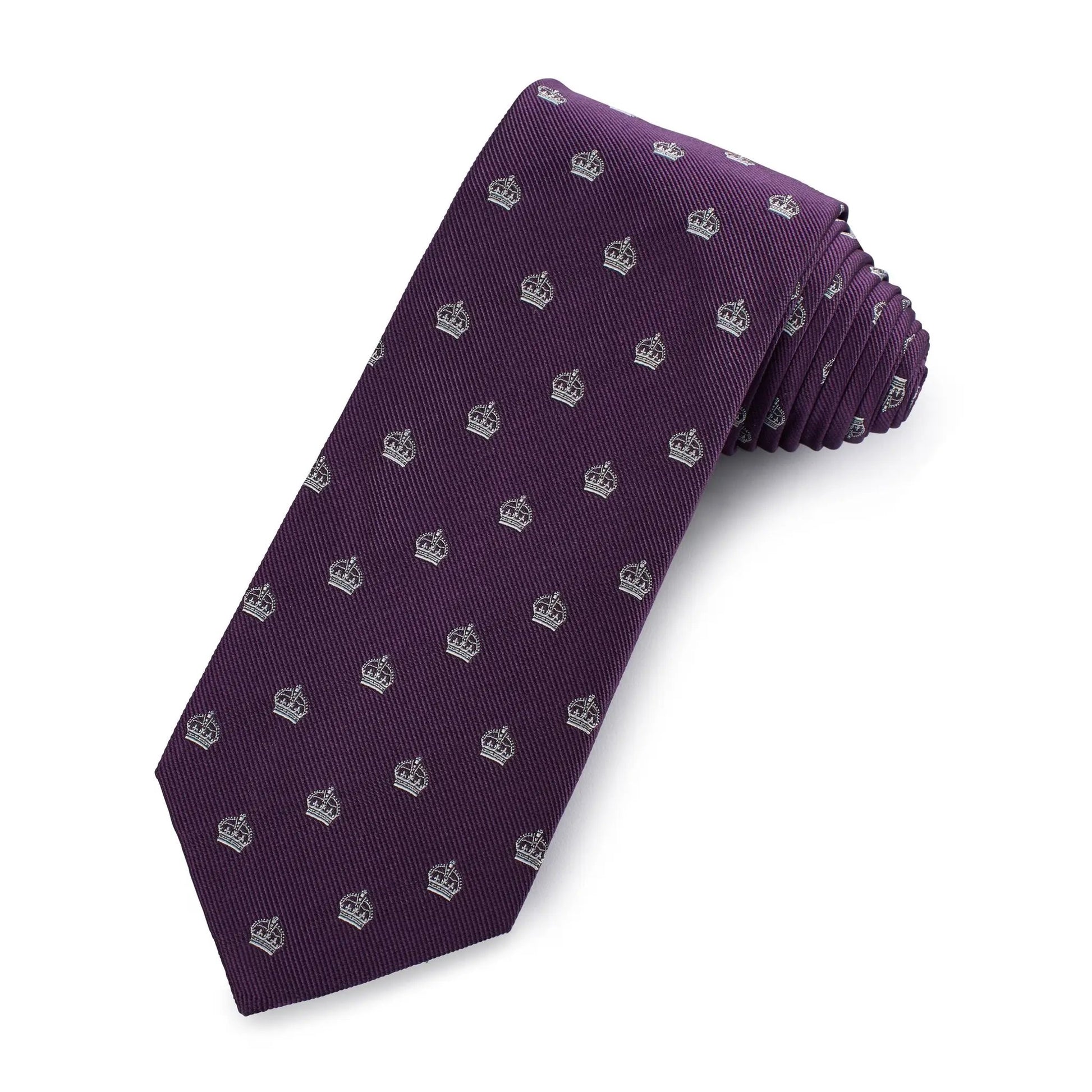 Royal Crown Silk Tie In Purple by Benson & Clegg