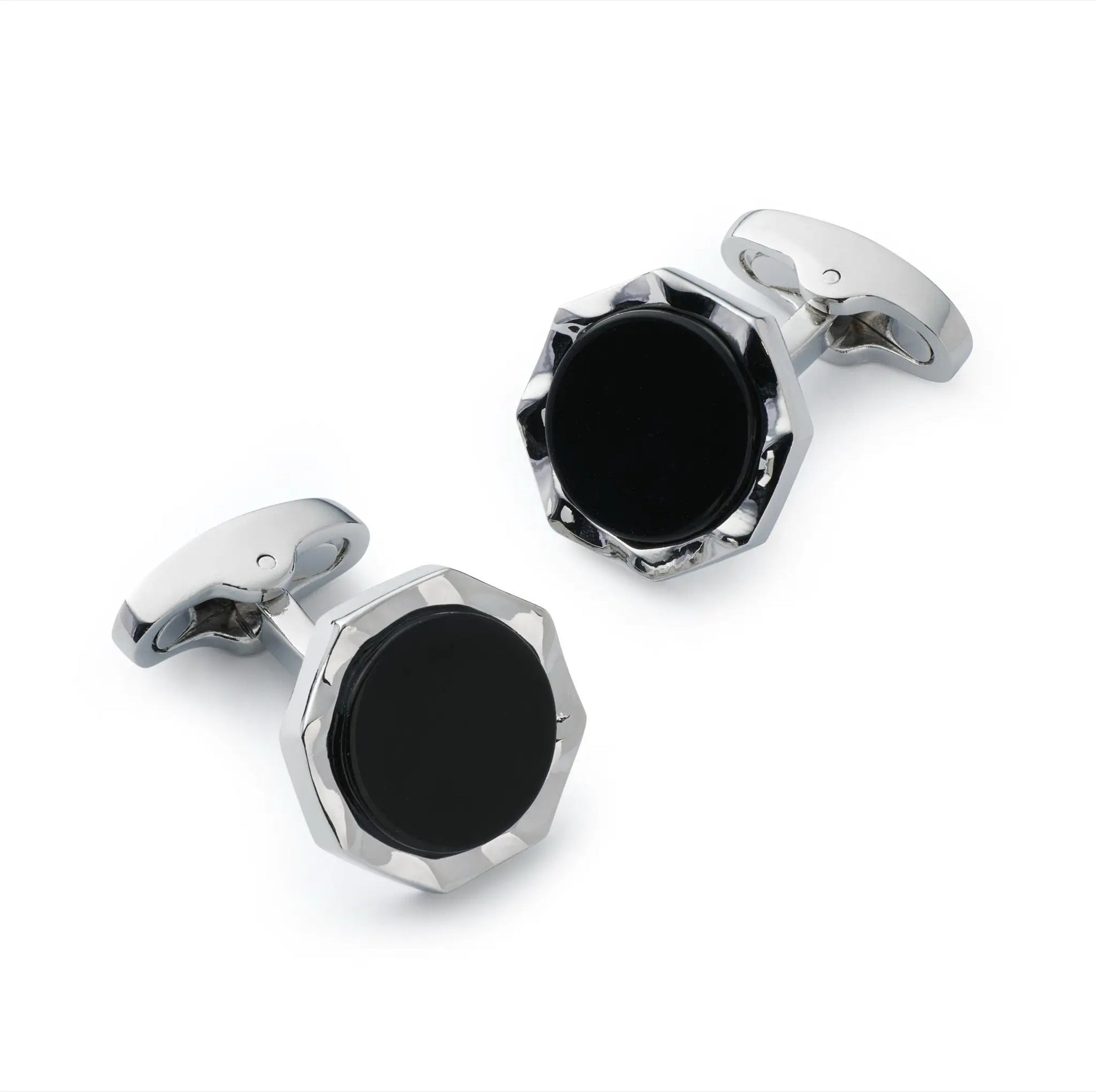 Signet Cufflinks In Onyx by Benson & Clegg