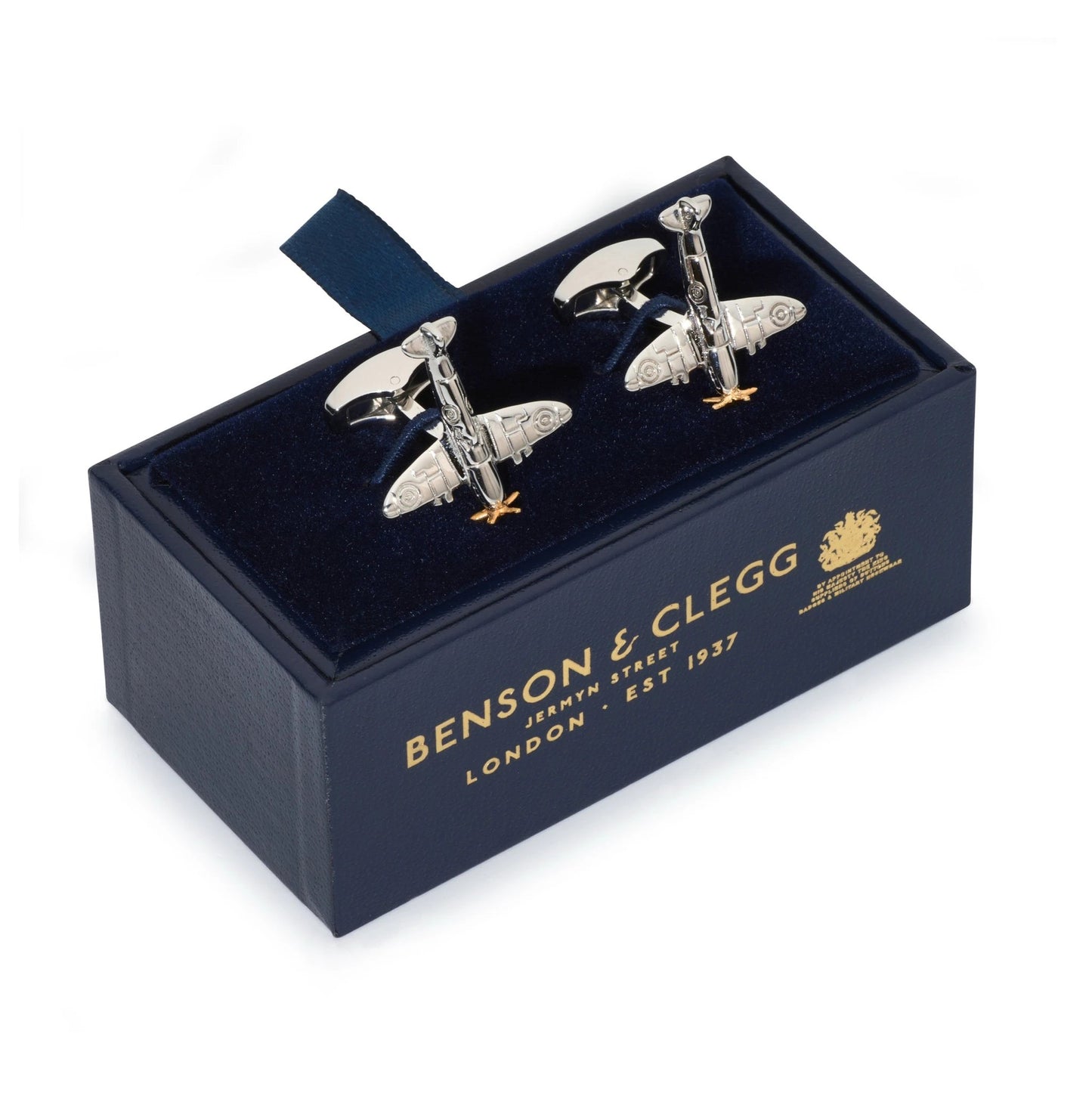 Spitfire Cufflinks With Rotating Propeller by Benson & Clegg