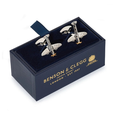 Spitfire Cufflinks With Rotating Propeller by Benson & Clegg