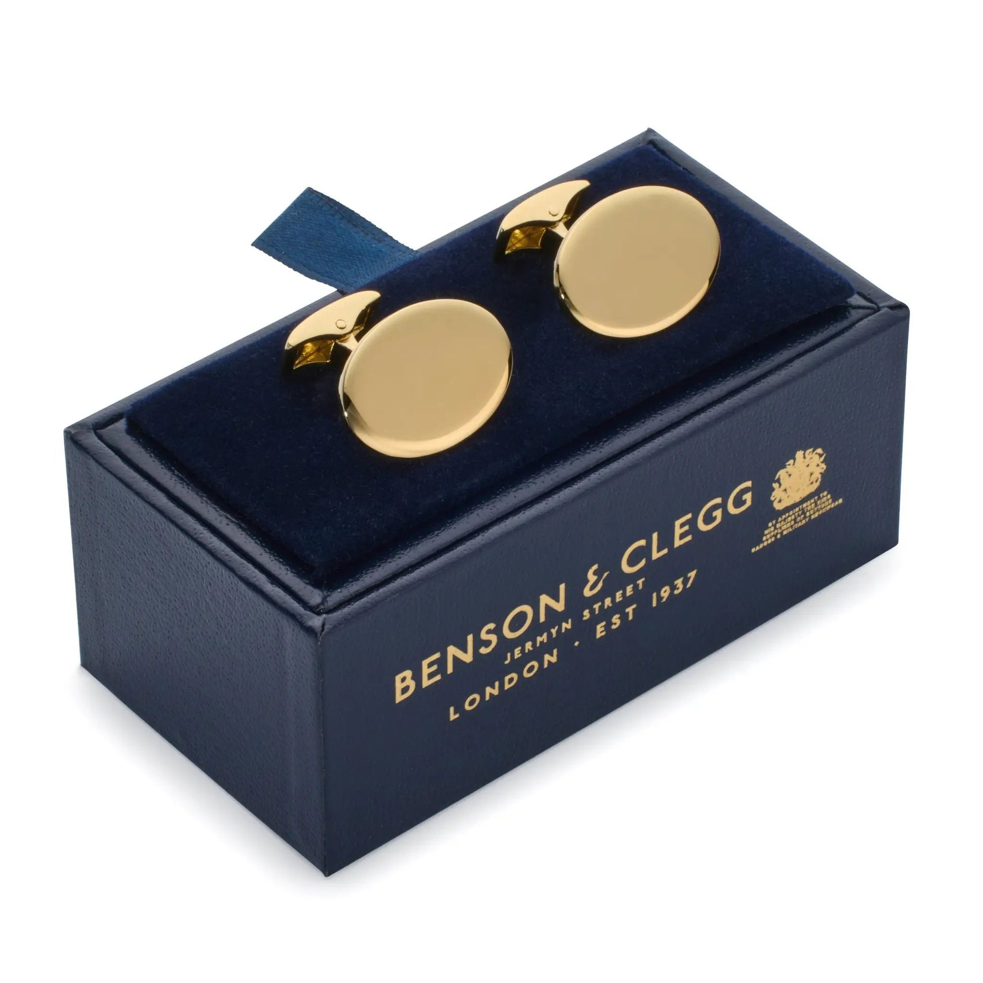 Sterling Silver British Hallmarked Cufflinks With 22ct Gold by Benson & Clegg