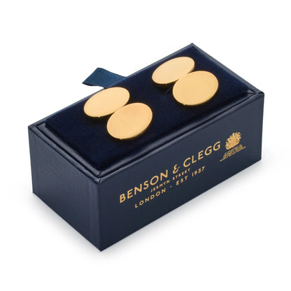Sterling Silver British Hallmarked Chain Cufflinks With 22ct Gold by Benson & Clegg