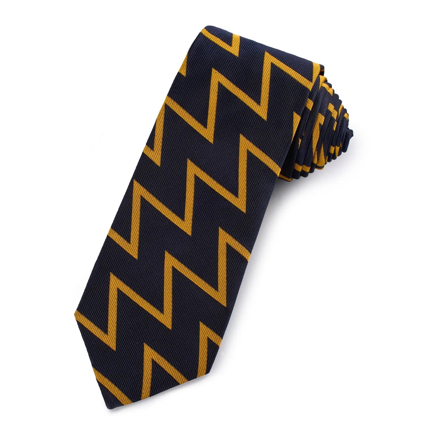 Vanguard Silk Tie In Navy & Antique Gold by Benson & Clegg