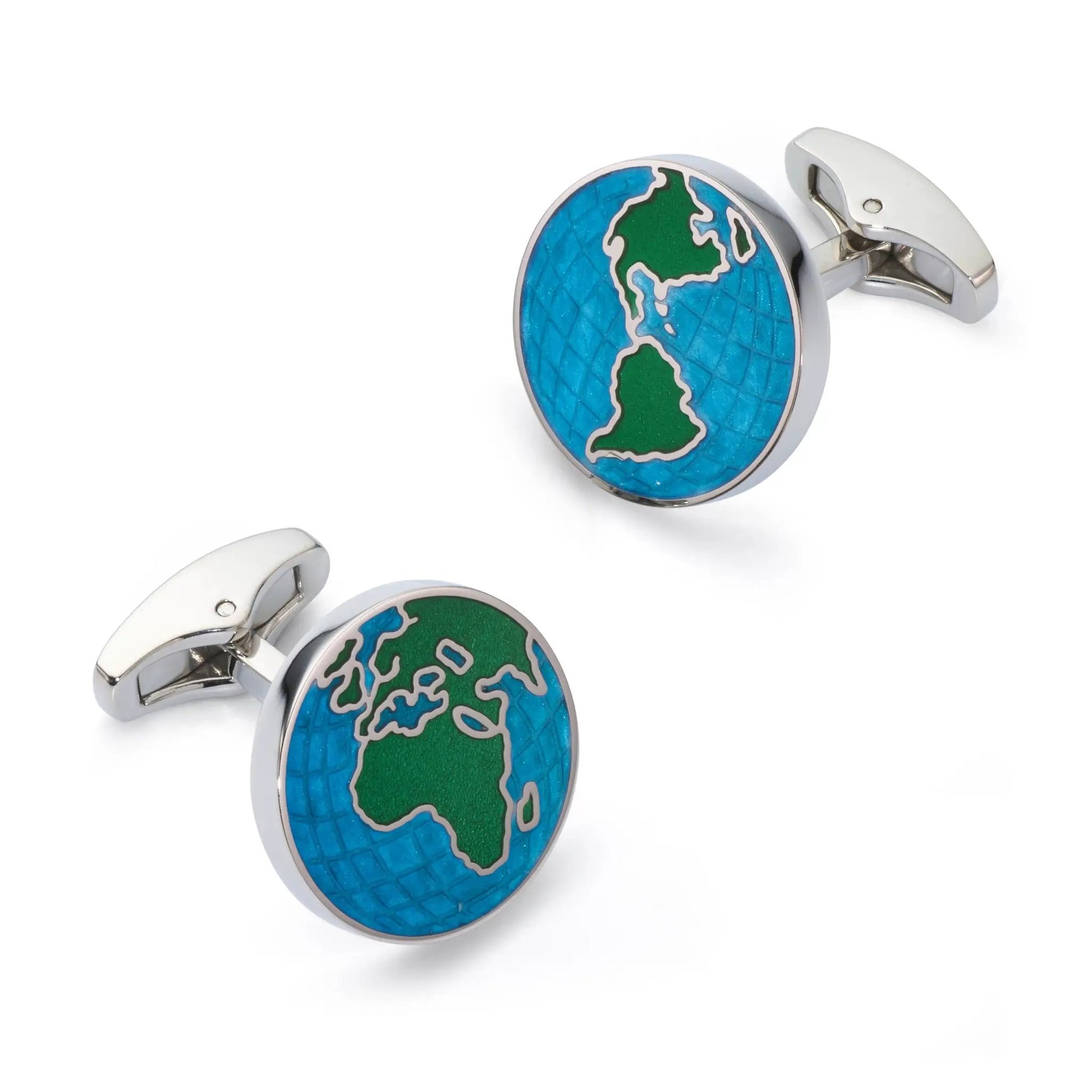 World Map Cufflinks by Benson & Clegg