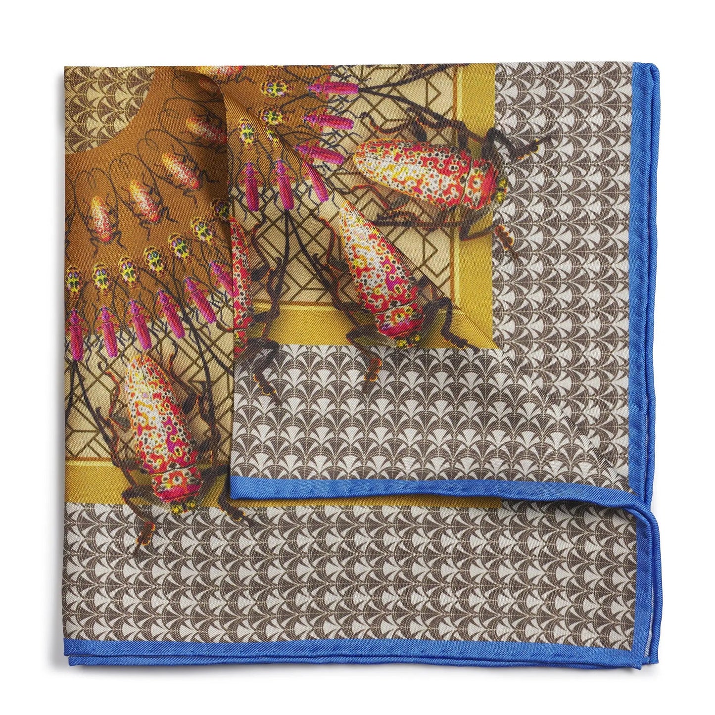 Beetle Parade Earth Pocket Square by Benson & Clegg