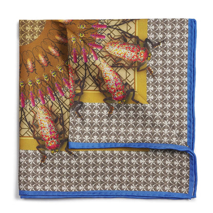 Beetle Parade Earth Pocket Square by Benson & Clegg