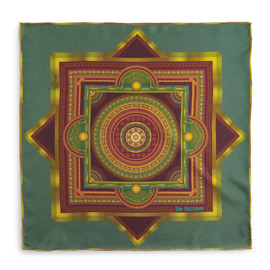 Criterion Foyer Turquoise Pocket Square by Benson & Clegg
