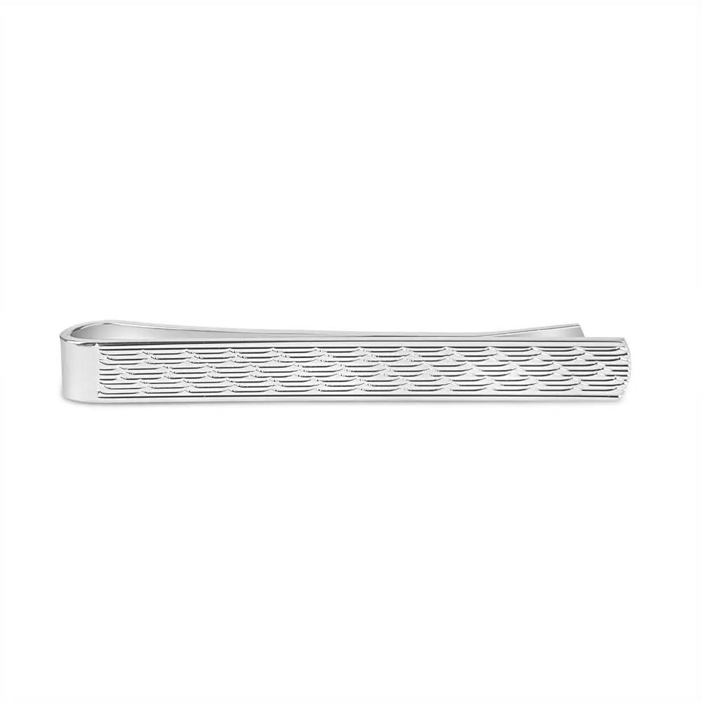 Foxhead Pattern Sterling Silver Tie Slide by Benson & Clegg