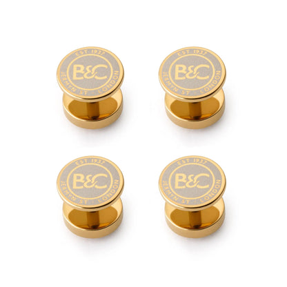 Lapis Lazuli Dress Studs In Gold by Benson & Clegg