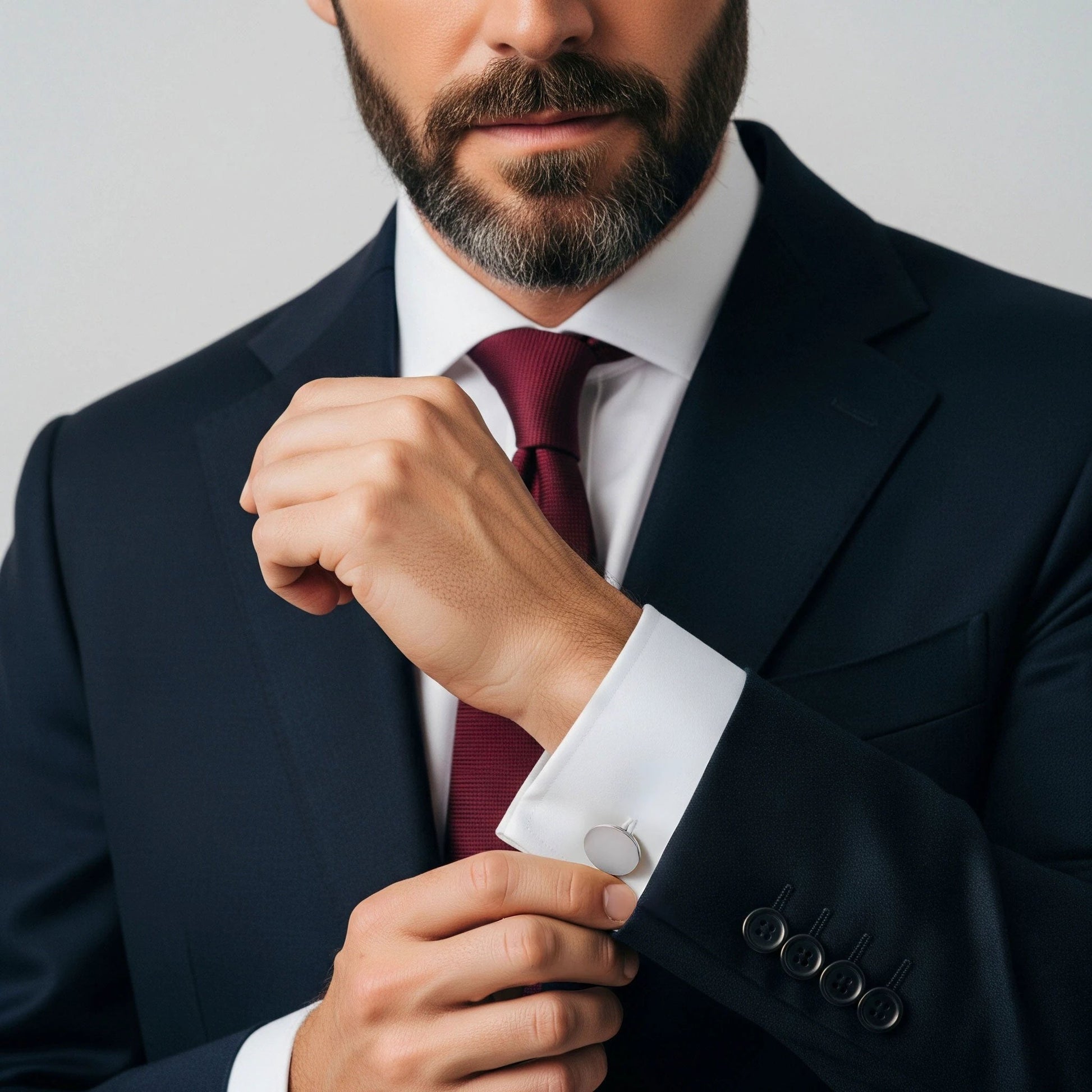 Oval Cufflinks In Silver by Benson & Clegg