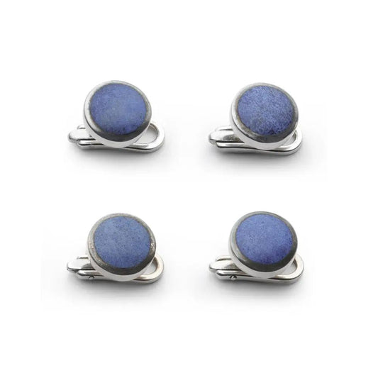 Sterling Silver And Lapis Lazuli Dress Studs by Benson & Clegg