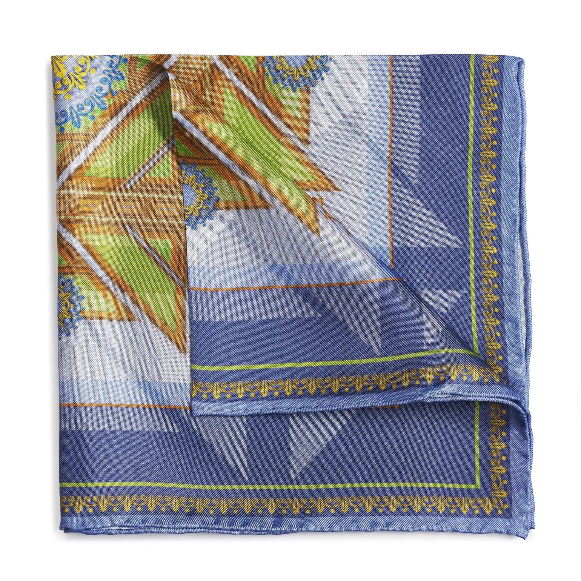 Edinburgh Saltire Waverley Blue Pocket Square by Benson & Clegg