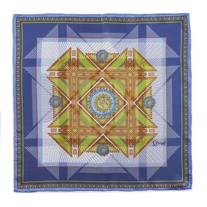 Edinburgh Saltire Waverley Blue Pocket Square by Benson & Clegg