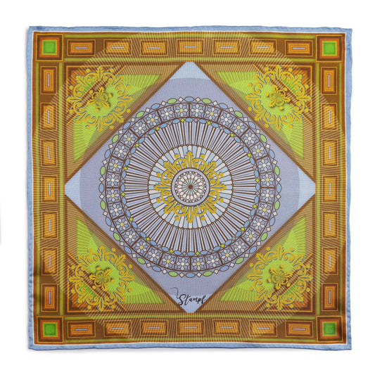 Edinburgh Saltire Waverley Green Pocket Square by Benson & Clegg
