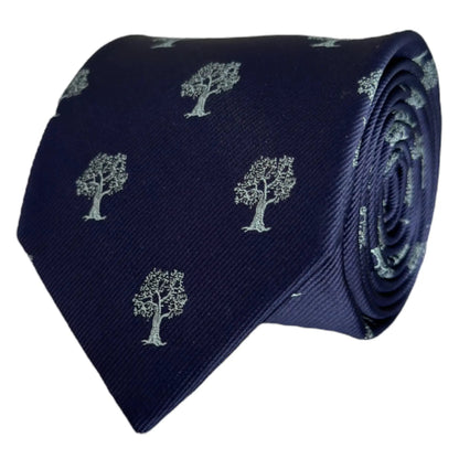 Tree Tie Navy Blue & Silver by OFL Ties