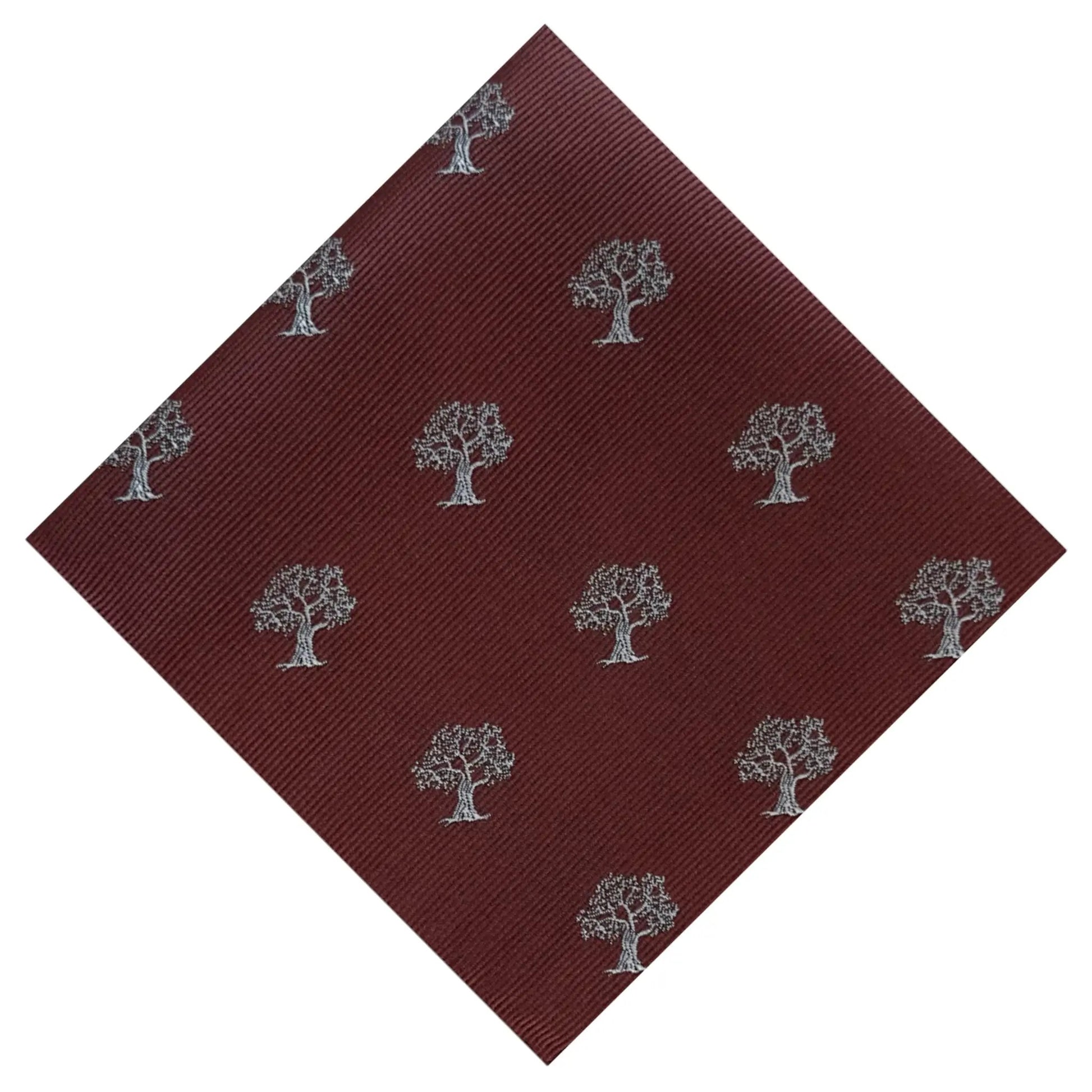 Tree Pocket Square Brown & White by OFL Ties