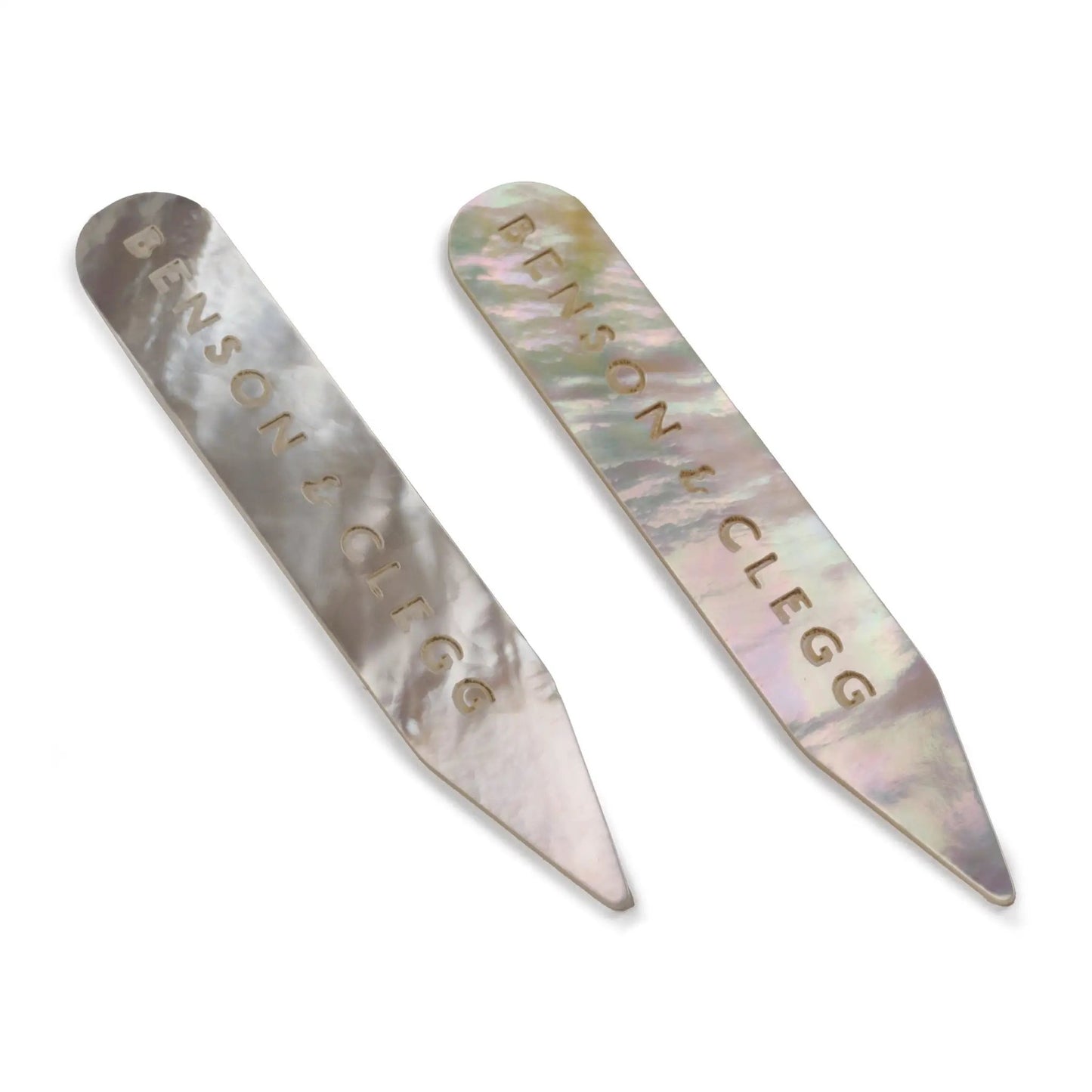 Collar Stiffeners In Classic Mother Of Pearl by Benson & Clegg