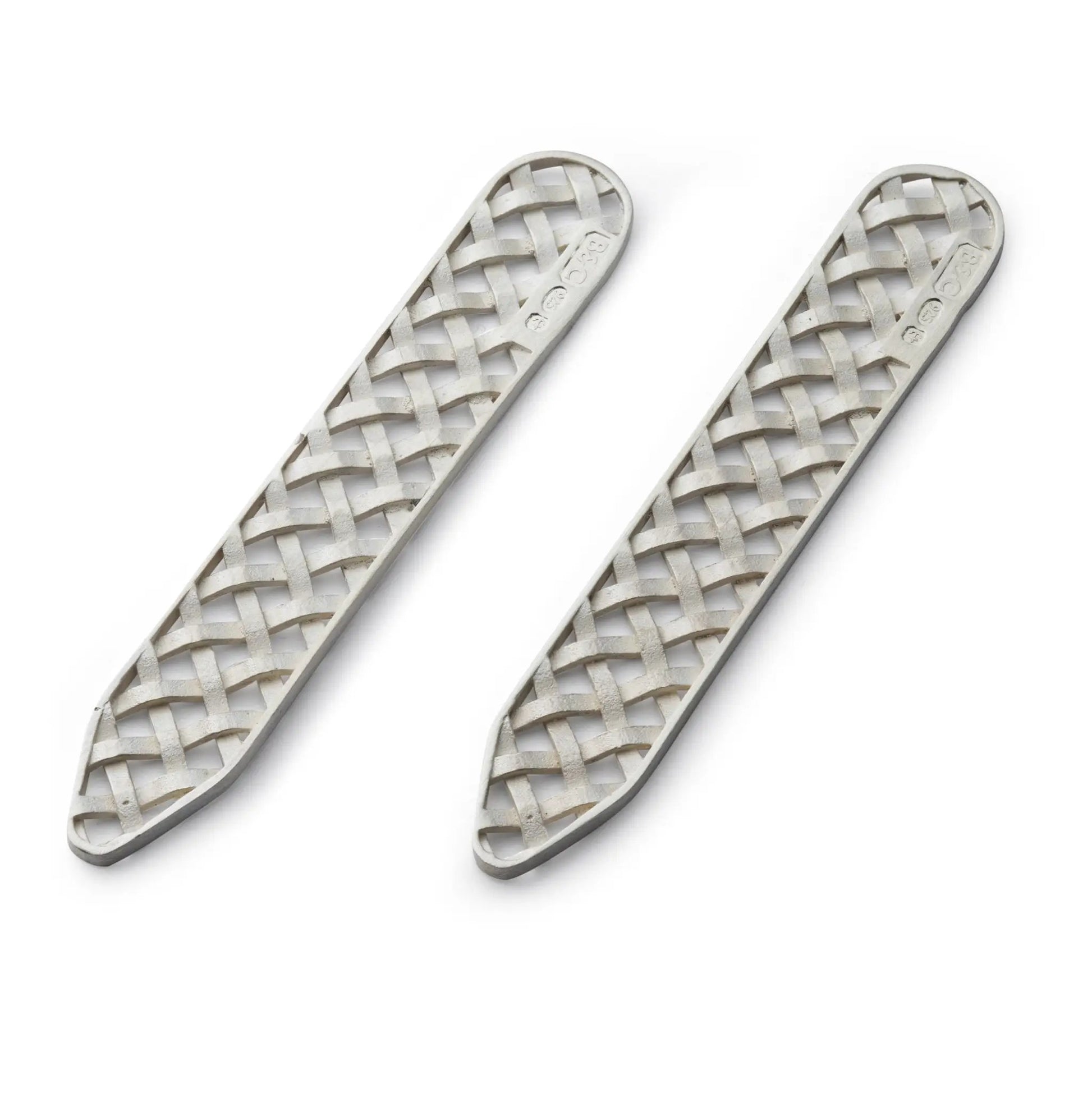 Weave Collar Stiffeners In Sterling Silver by Benson & Clegg