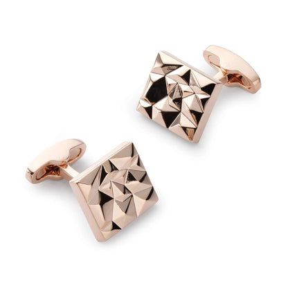 Modernist Rose Gold Cufflinks - For The Modern Gentleman In A Stylish Presentation Box by Benson & Clegg