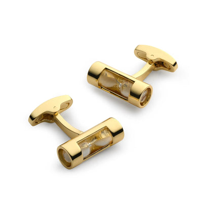 Hourglass Cufflinks In Gold by Benson & Clegg