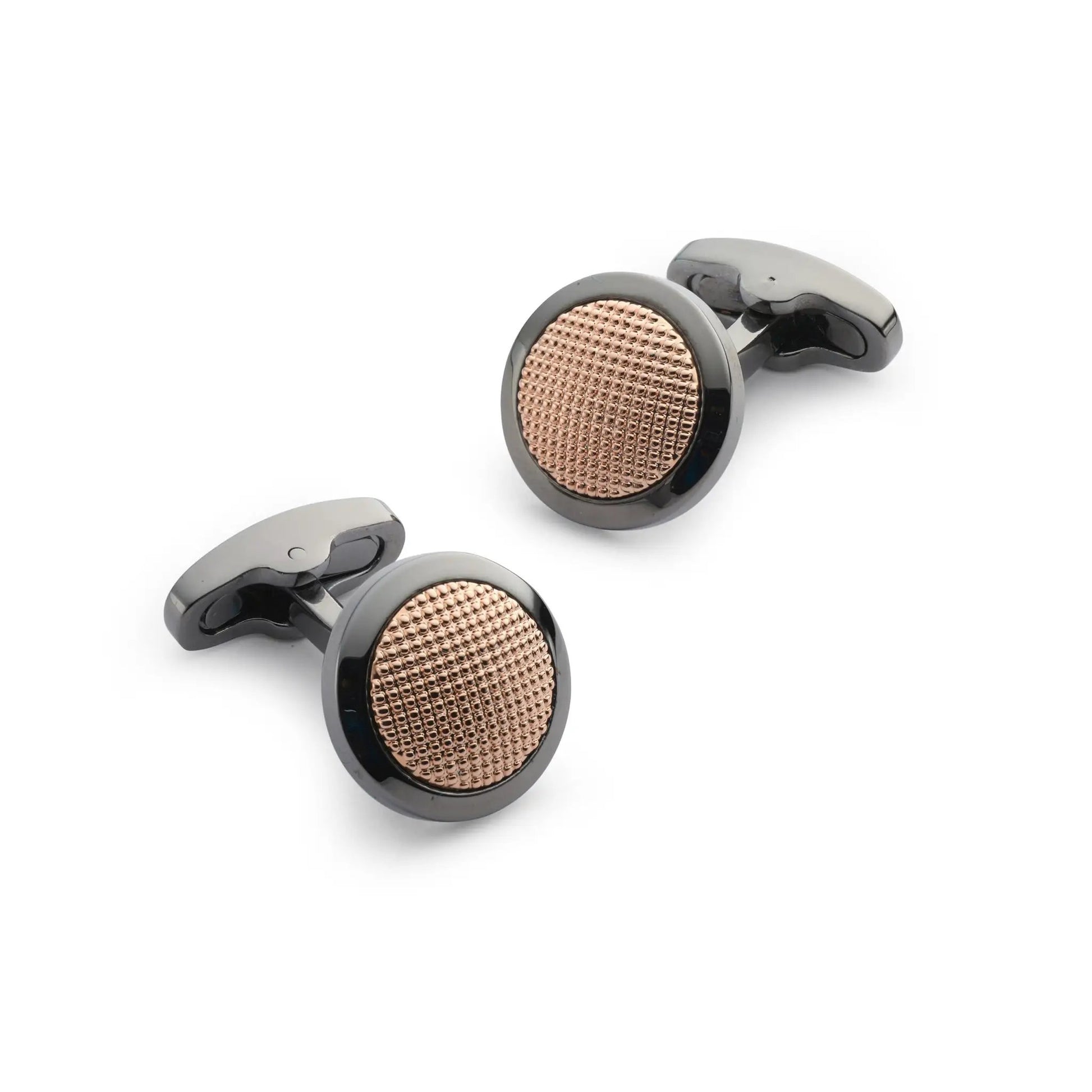 Clous Cufflinks In Rose Gold by Benson & Clegg