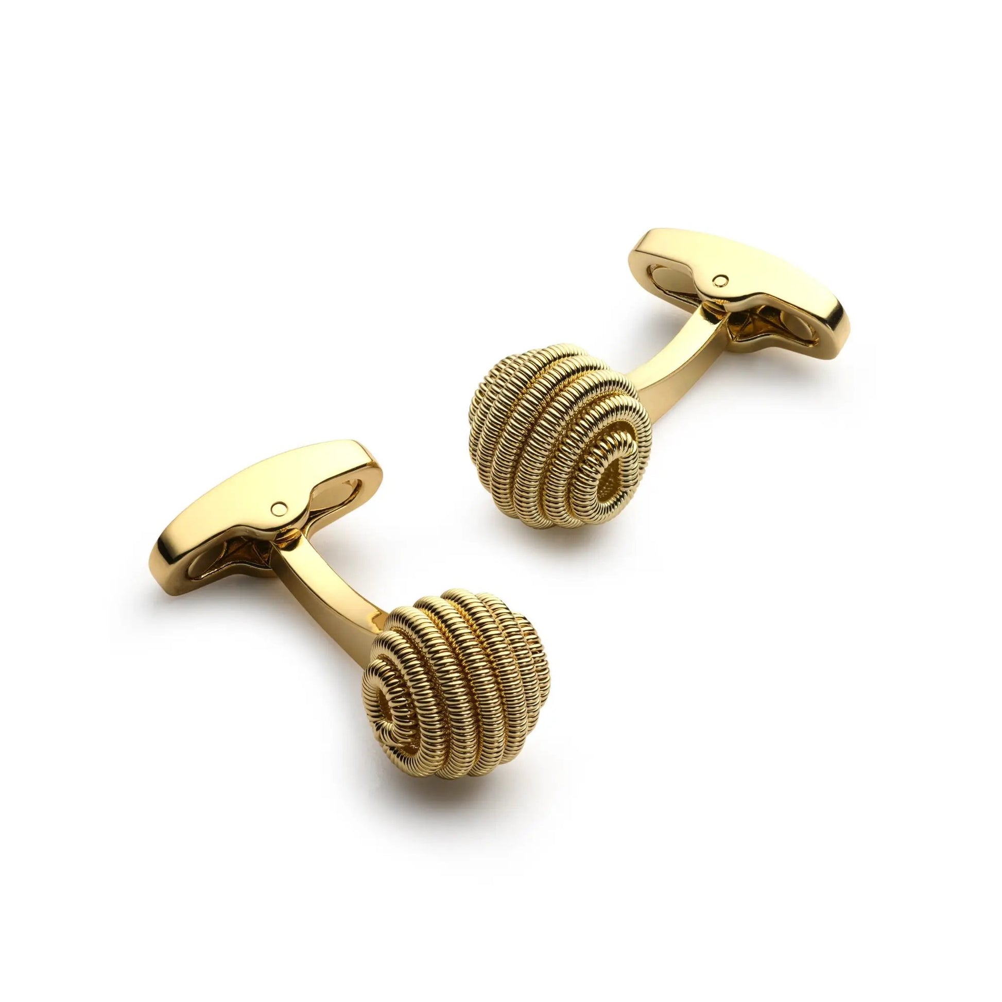 Spiral Cufflinks In Gold by Benson & Clegg