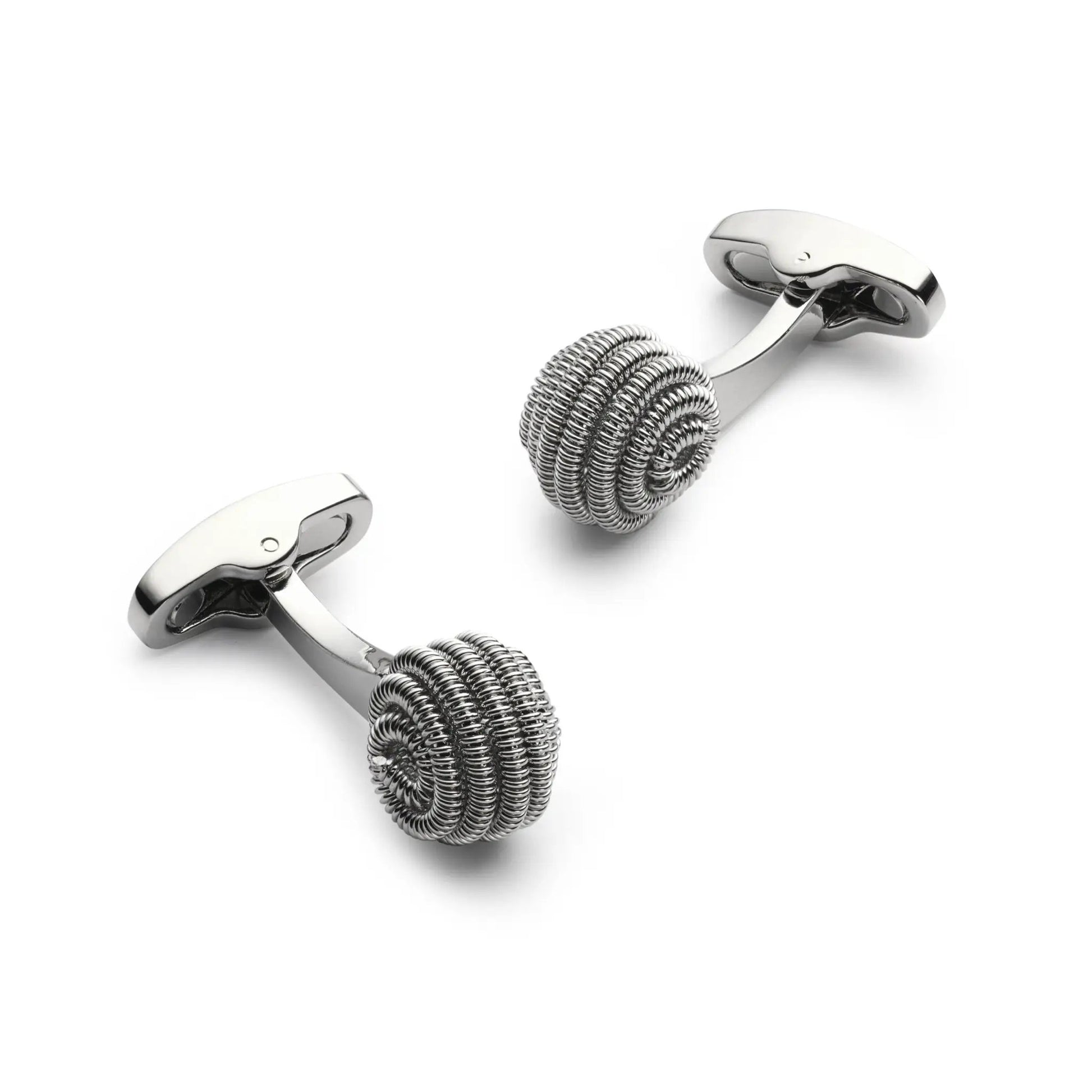 Spiral Cufflinks In Silver by Benson & Clegg