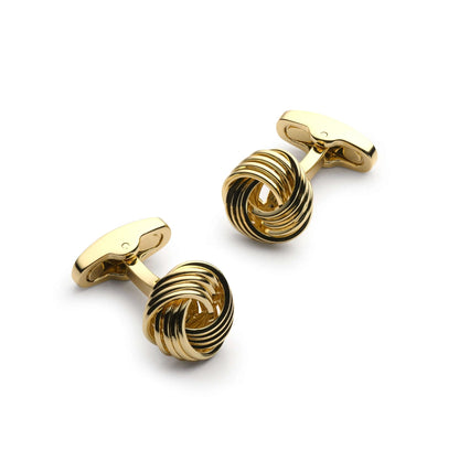 Gold Knot Cufflinks For Men - Polished Gold Finish With Classic Knot Design For Sophisticated Black Tie by Benson & Clegg