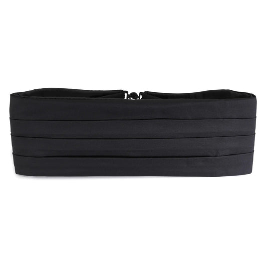 Black Barathea Silk Cummerbund by Benson & Clegg
