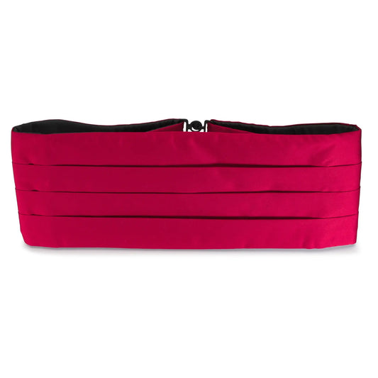 Red Satin Silk Cummerbund by Benson & Clegg