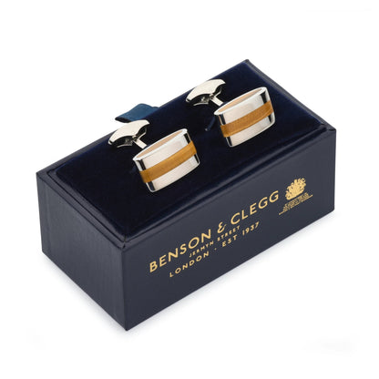Contemporary Tigers Eye Cufflinks by Benson & Clegg
