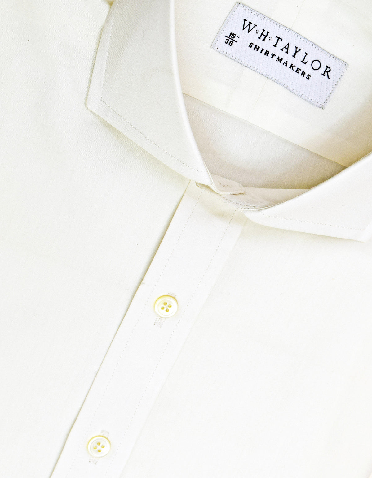 WH Taylor Shirtmakers Plain Cream Poplin Men's Bespoke Shirt by whtshirtmakers.com