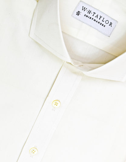 WH Taylor Shirtmakers Plain Cream Poplin Men's Bespoke Shirt by whtshirtmakers.com