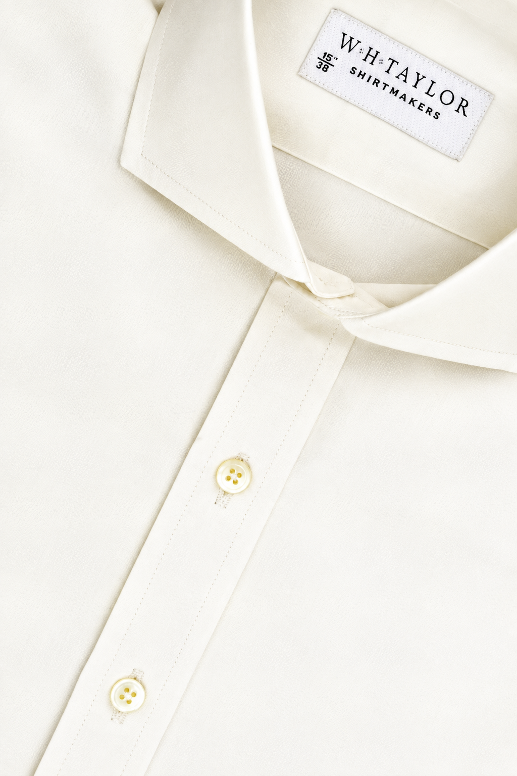 WH Taylor Shirtmakers Plain Cream Poplin Men's Bespoke Shirt by whtshirtmakers.com