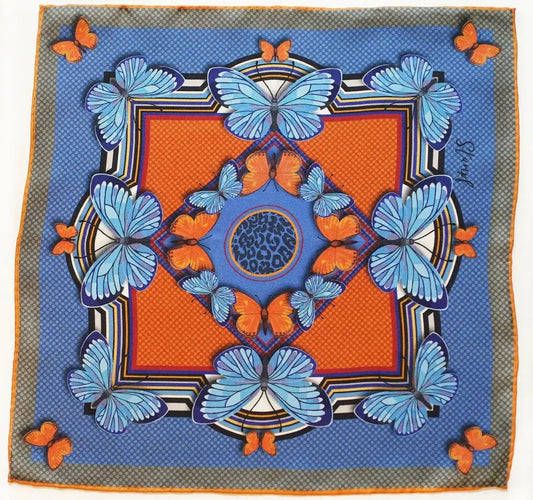 Butterfly Blaze Pocket Square by Benson & Clegg