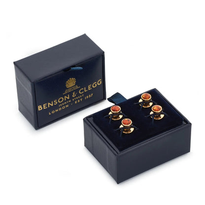Baltic Amber Dress Studs In Gold Plated Sterling Silver by Benson & Clegg