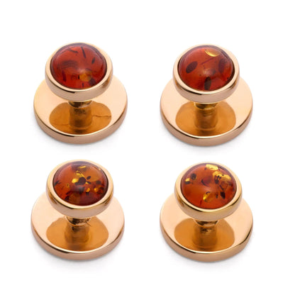 Baltic Amber Dress Studs In Gold Plated Sterling Silver by Benson & Clegg