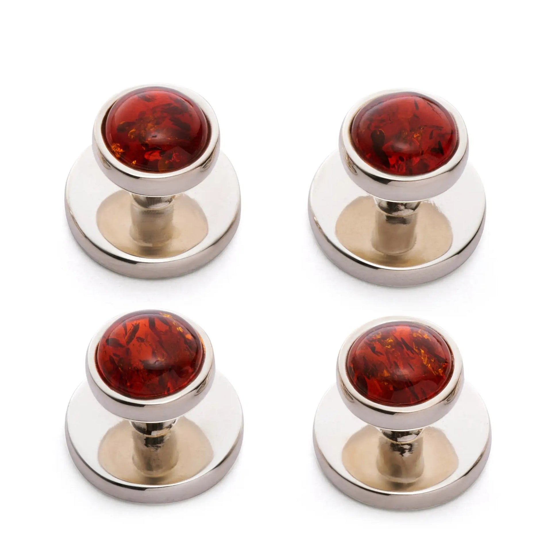 Baltic Amber Dress Studs In Sterling Silver by Benson & Clegg