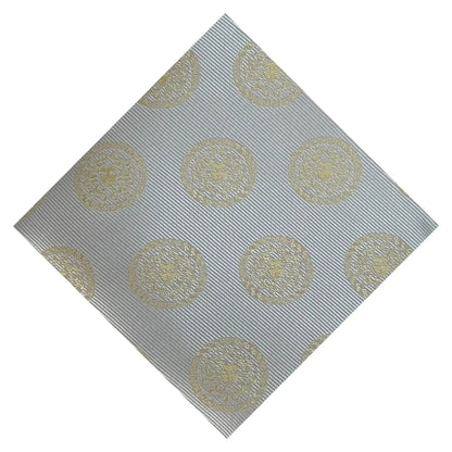 Medusa Pocket Square Grey & Gold by OFL Ties