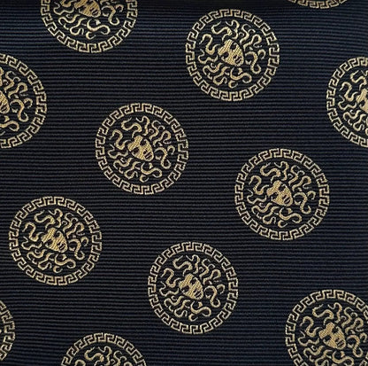 Medusa Pocket Square Black & Gold by OFL Ties