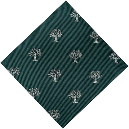 Tree Pocket Square Green & Silver by OFL Ties