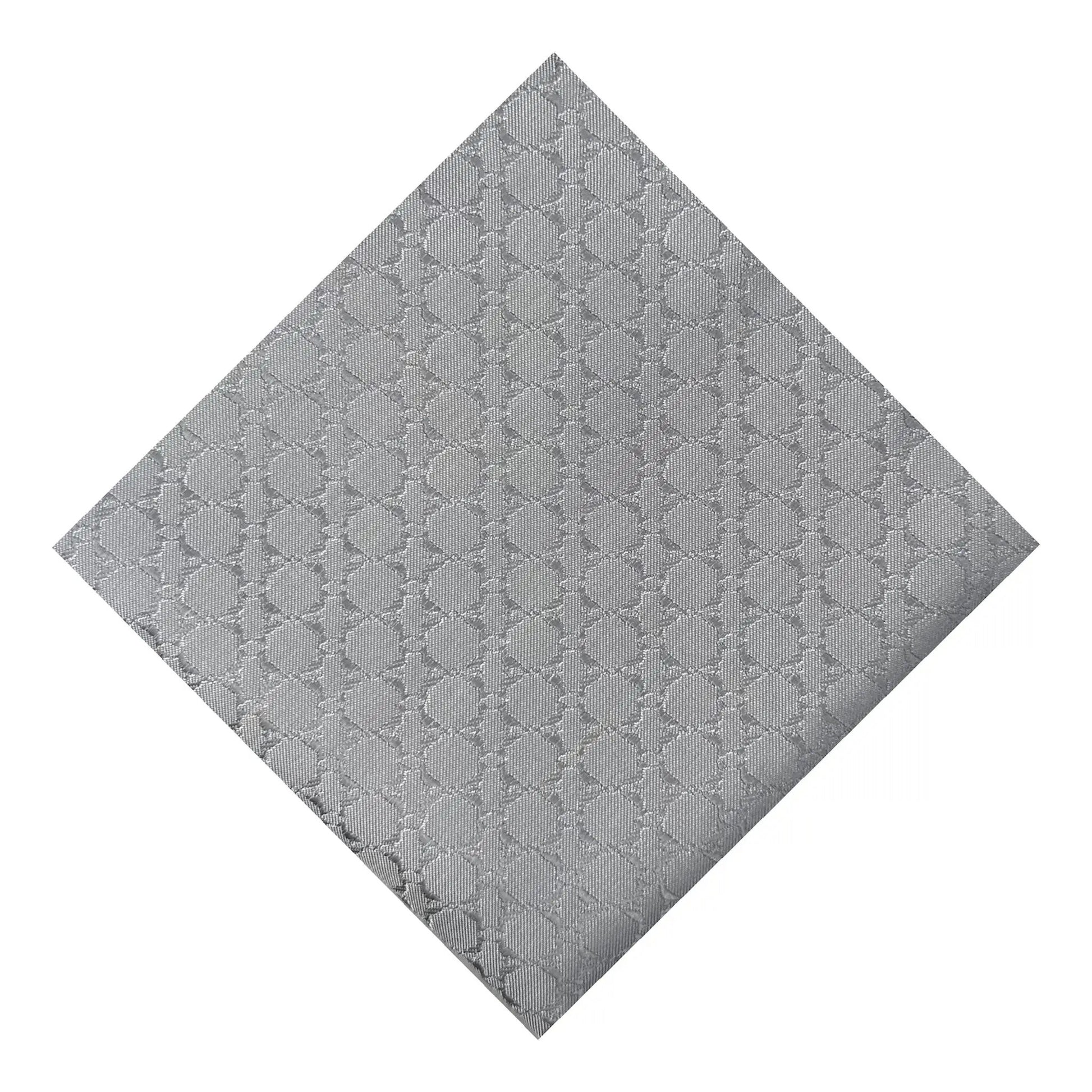Grey Textured Pocket Square by OFL Ties