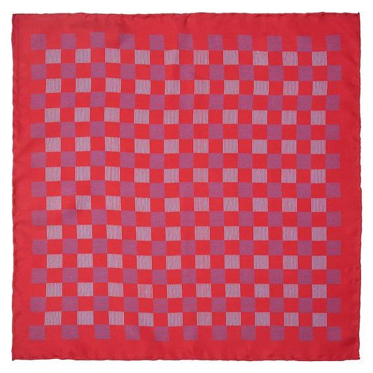 Countryside Hare (Wool & Silk Mix) Pocket Square In Wine