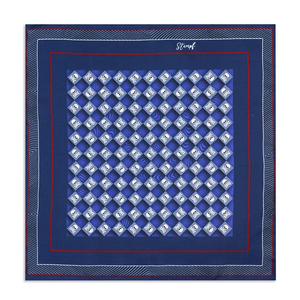 Skull & Crossbones Navy Sea Pocket Square by Benson & Clegg