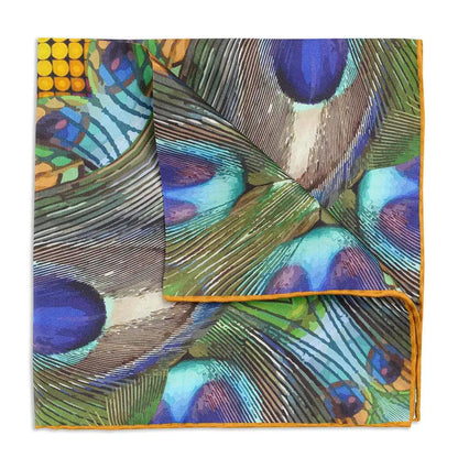 Peacocking Pocket Square by Benson & Clegg